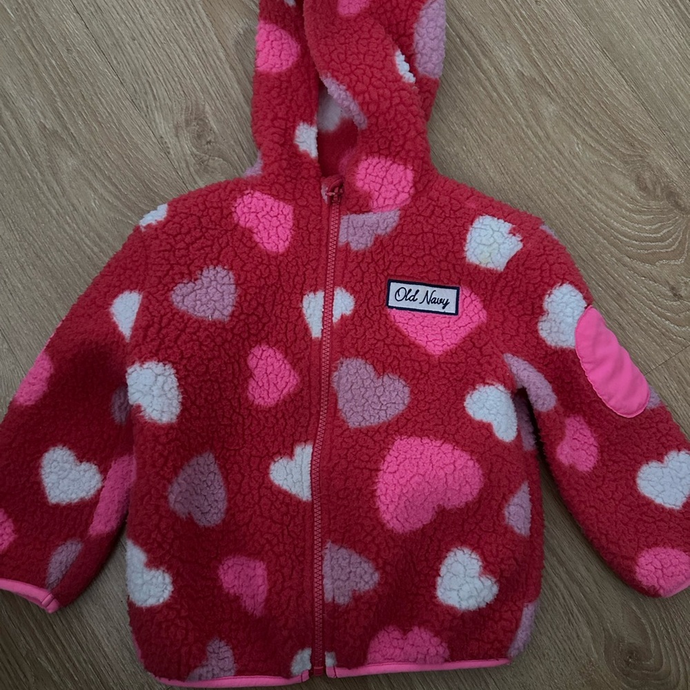 Old Navy Red and Pink Fleece Hoodie